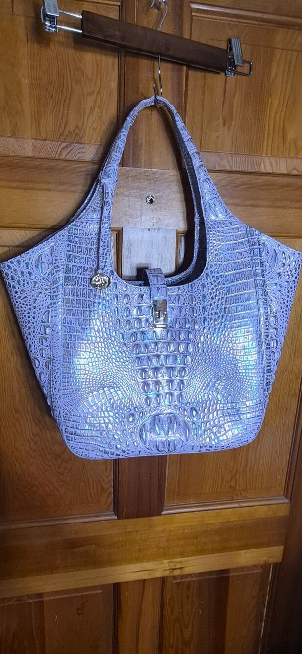 Brahmin Carla Handbag & Matching Wallet Violet Wonderland Iridescent Melbourne - Picture 11 of 16